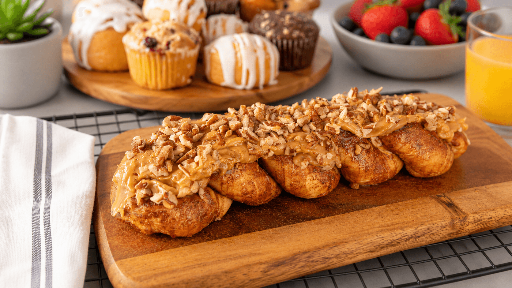A spread of fresh-baked kolaches and pastries